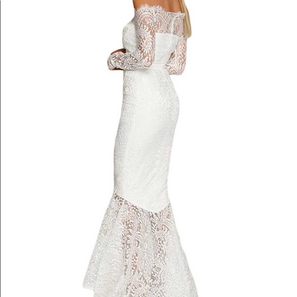 Lace Long Sleeve Wedding Mermaid Dress